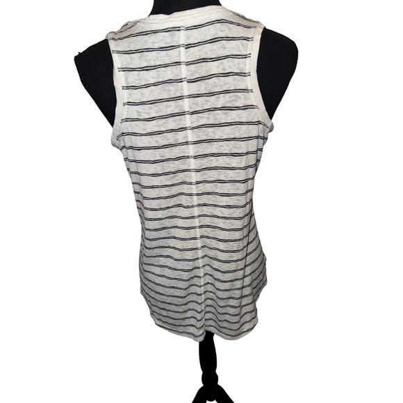 Athleta Sleeveless Striped Swing Tank Top White Gray Modal Blend Size Small - Picture 4 of 5